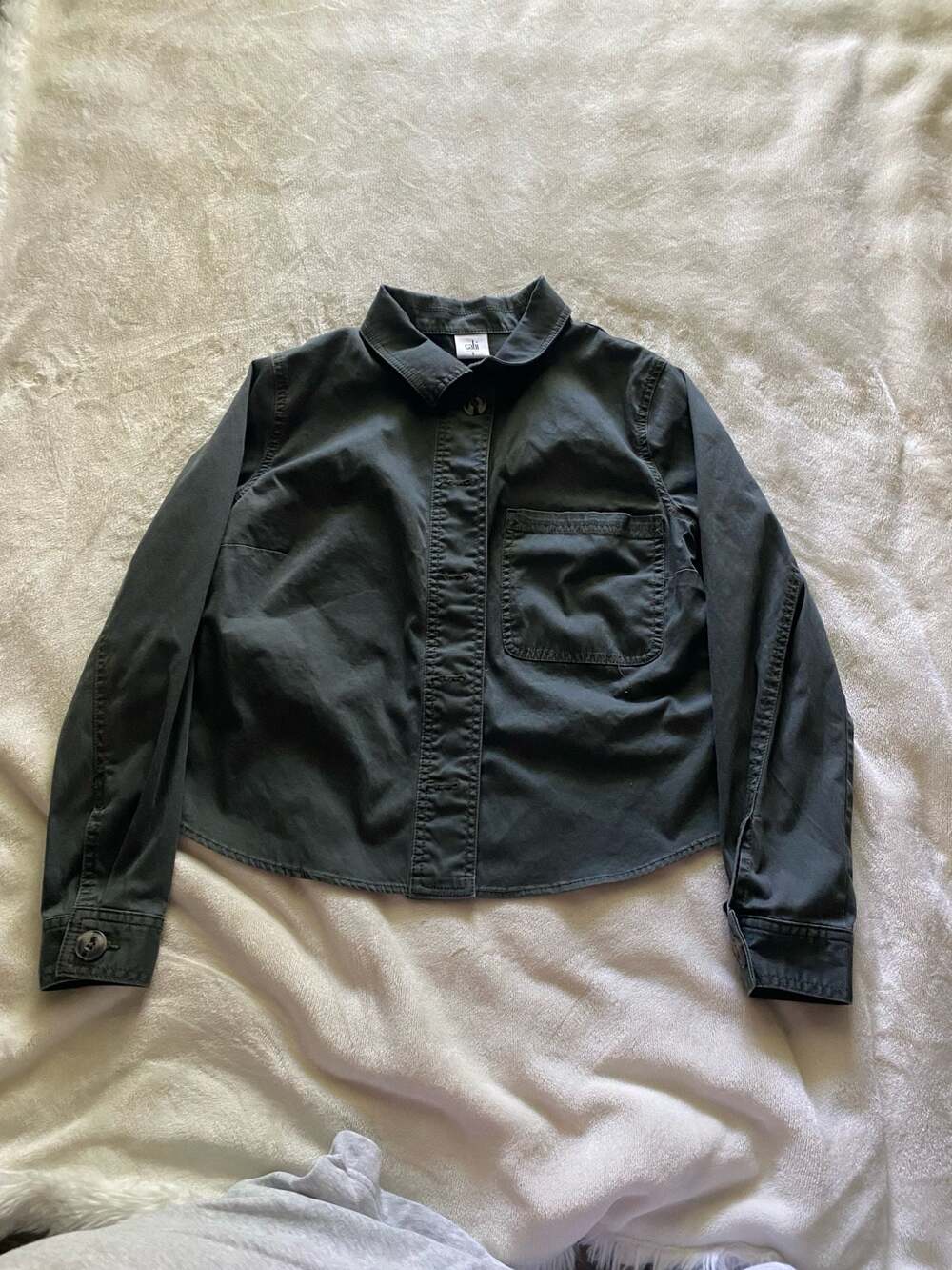 Cabi Crossroads Crop Cotton Button-Down Jacket